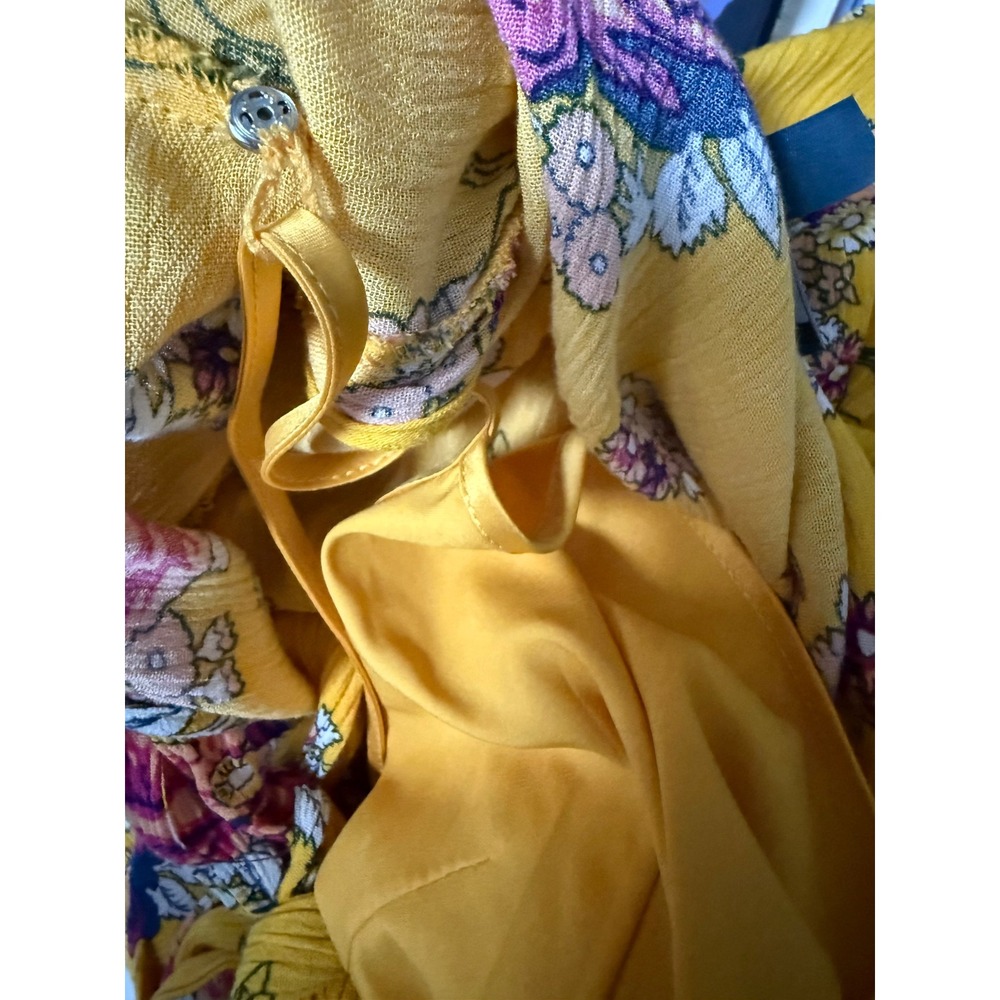 ModCloth Downhome Darling Yellow Western Cowboy Rodeo Dress w/ Slip Size Large - Picture 7 of 13